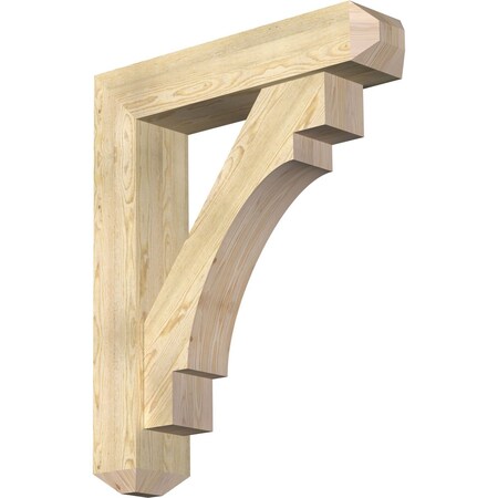 Ekena Millwork Merced Craftsman Rough Sawn Bracket w/ Offset Brace, Douglas Fir, 8"W x 36"D x 44"H BKT0806X36X44MRC04RDF